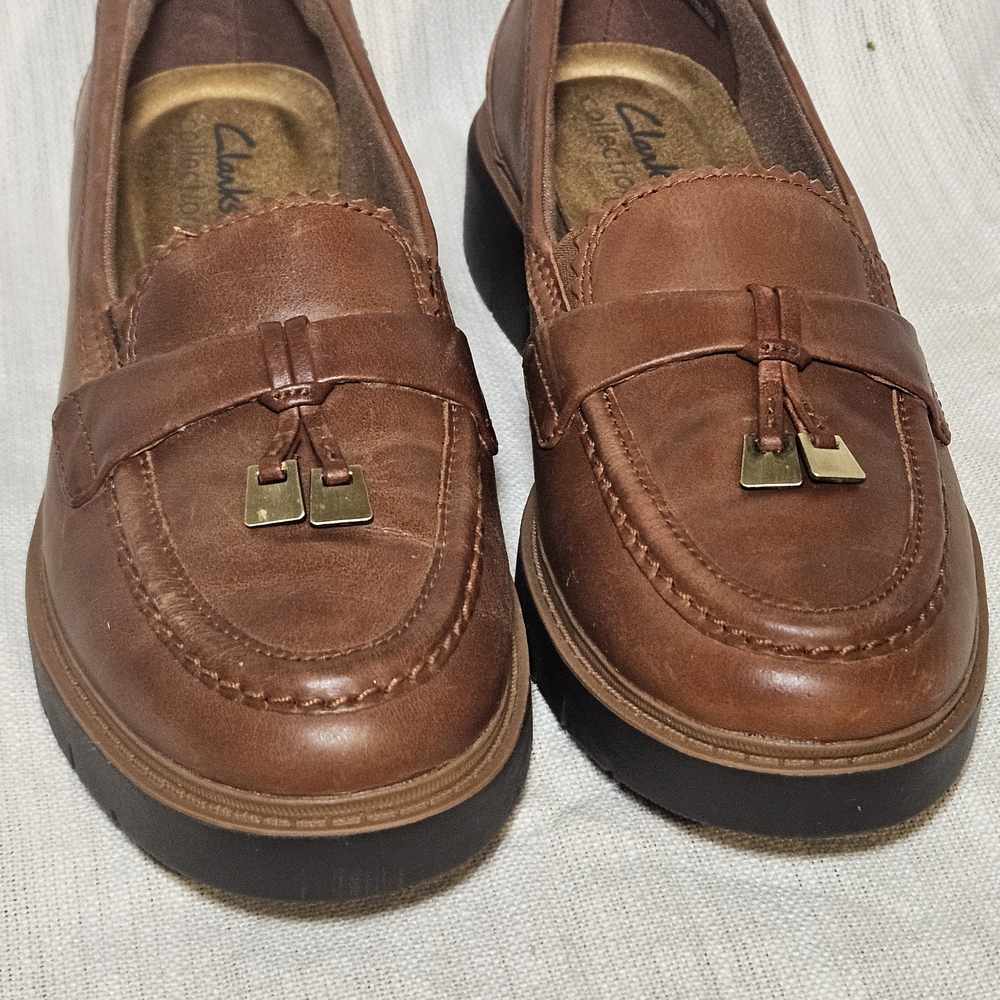 Clarks Brown Leather Loafers